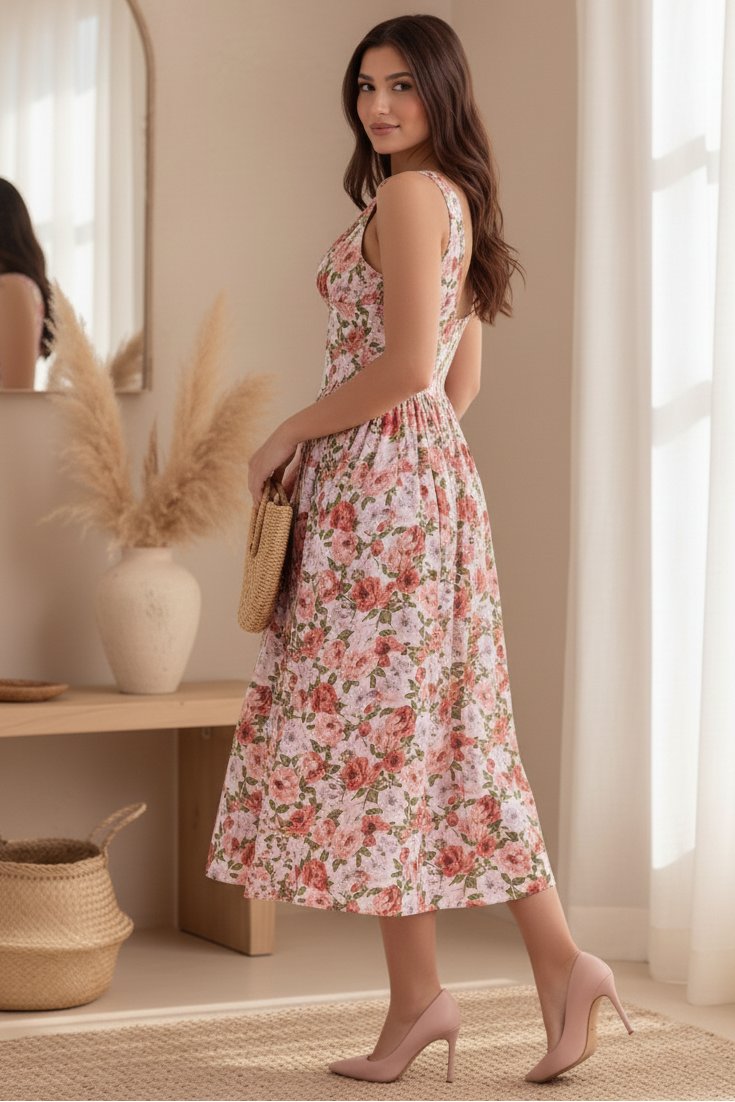 Laura |  Floral Midi Dress